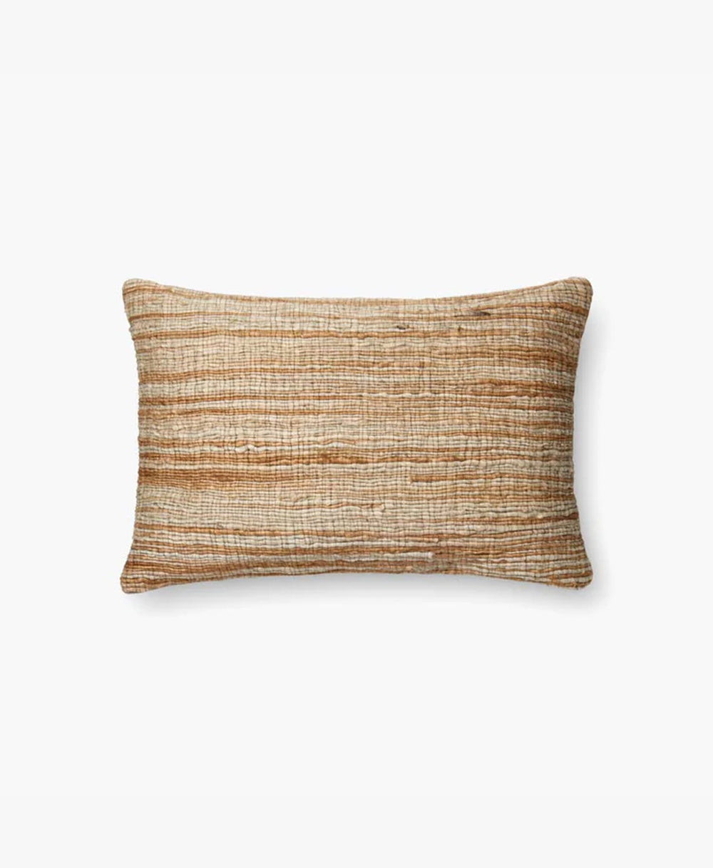 P4014 Space Dyed Jute Pillow - Camel/Beige