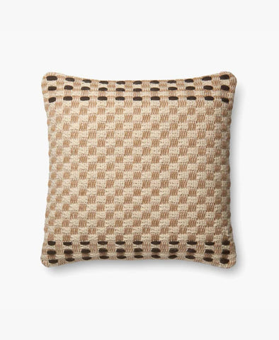 P4024 Checkered Pillow - Coffee/Multi