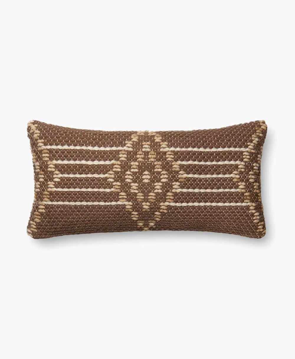 P4028 Woven Diamond Pillow - Brown