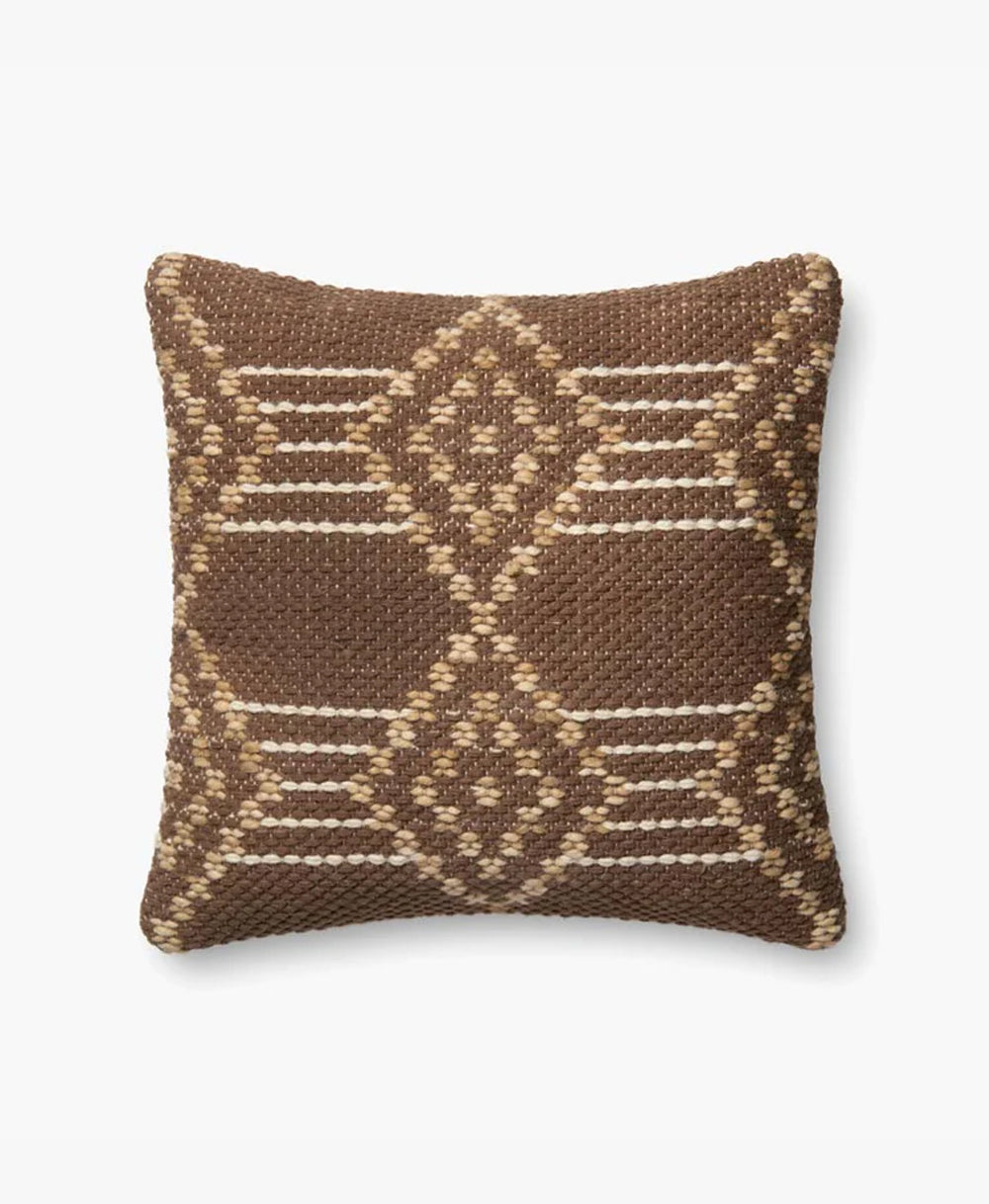P4028 Woven Diamond Pillow - Brown