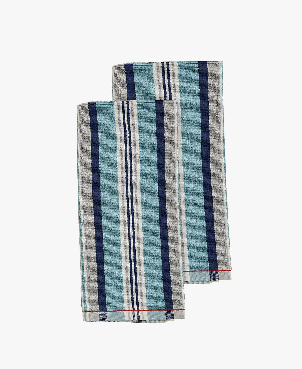 All-Clad Dish Towels Dual Purpose Reversible, 100% Absorbent Cotton,  Kitchen Towels Set of 3 Striped, 17 x 30, 3-Pack Indigo Textiles