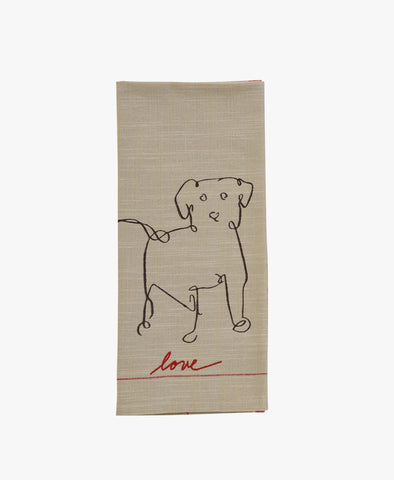 Doodle Dog Woven Kitchen Towel