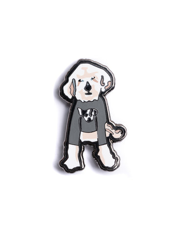 White Dog Pin