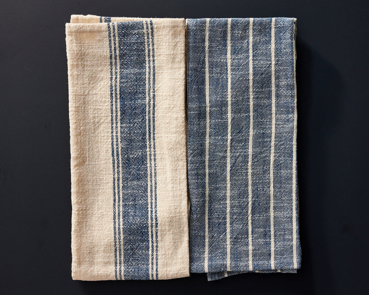 Cotton Tea Towels in Indigo- Set of 2